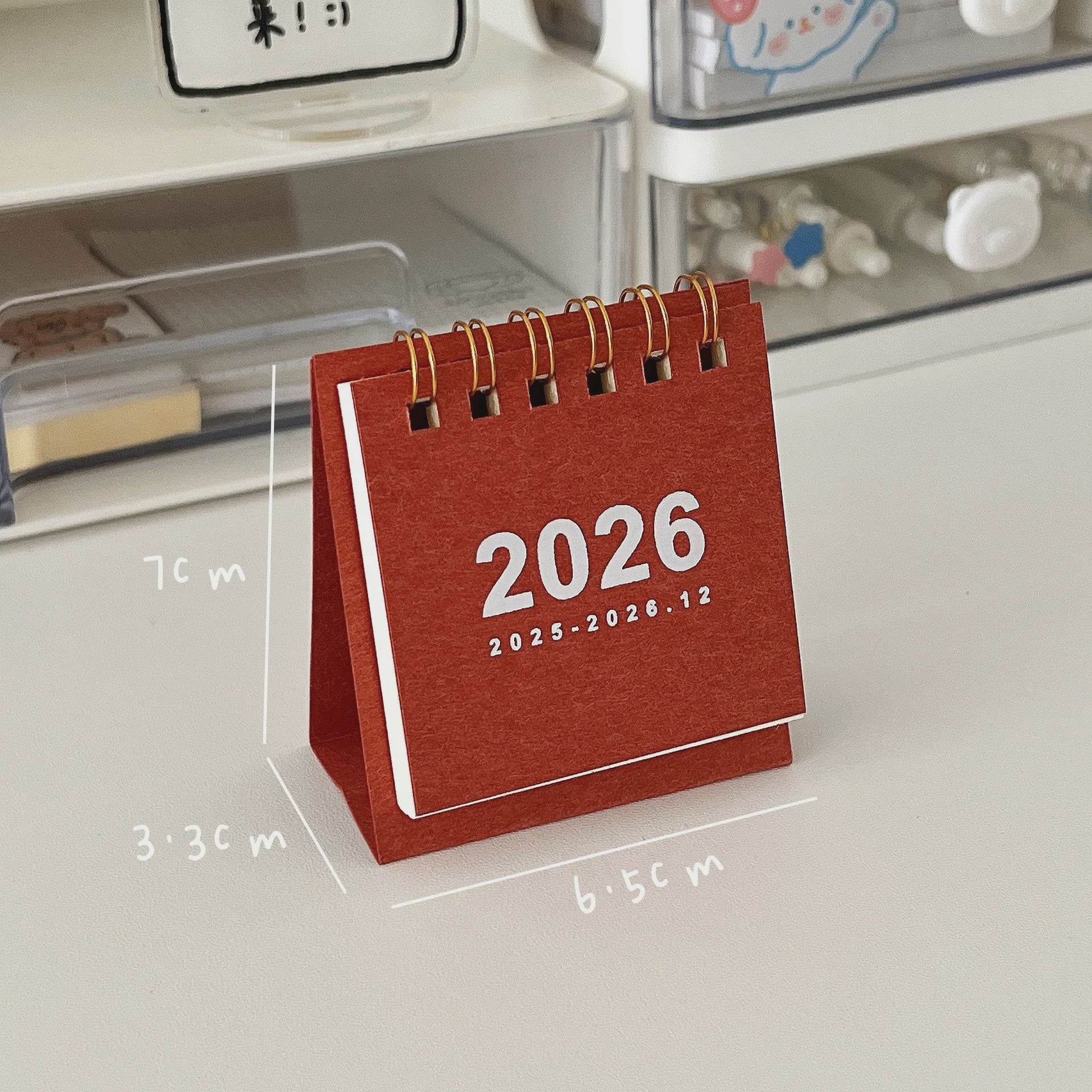 Mini Bureaukalender 2026 - Creatieve Spiraalgebonden Kalender voor Bureau Decoratie & Kantoor
