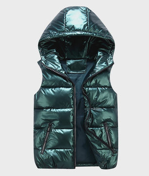 Glanzend Capuchon Vest - Unisex Winter Vest met Capuchon - Warm & Casual