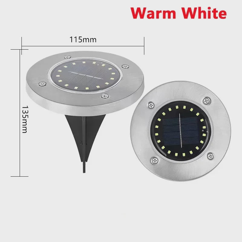 8/20 LED Solar Grondspots - Waterdichte Buitenverlichting voor Tuin, Pad & Terras