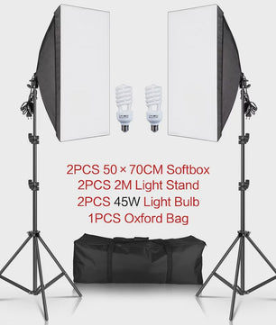 Professionele Softbox Verlichtingskit 50x70CM met LED Lamp - Continu Licht Systeem