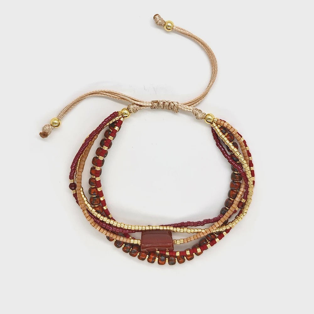 Bohemian Turquoise Kralen Armbanden Set - Multi-Layer Boho Stijl
