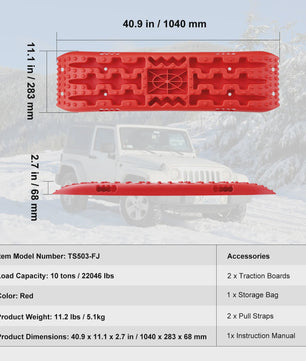 10 Ton Traction Boards (2 stuks) - Off-road Banden Herstelmatten voor SUV, Jeep, Camper