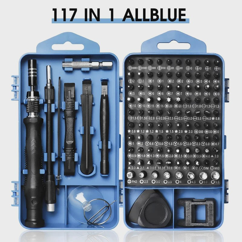 116-delige Precisie Schroevendraaierset met 98 Magnetische Bits voor Reparatie