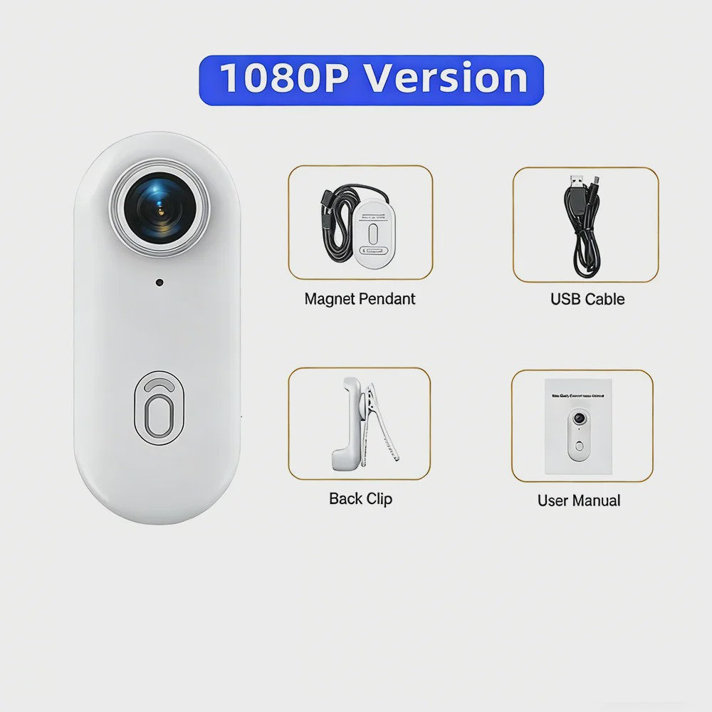 4K Mini Actiecamera met WiFi & Magnetische Bevestiging - Lichtgewicht POV Camera voor Motor, Fiets, Sport & Vlog