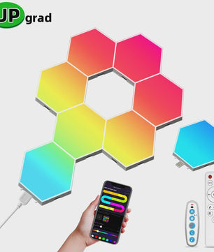 Modulaire Hexagon LED Wandlampen - RGB, Muziek Sync, App Bediening & USB