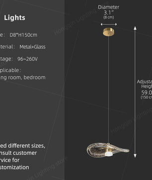 Luxe Glazen Trappenhuis Hanglamp - Moderne Lange Plafondlamp met Meerdere Pendels