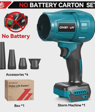 ONEVAN 3500W Krachtige Accu Bladblazer & Stofzuiger - 350M/S - Borstelloze Motor - Compatibel met Makita 18V