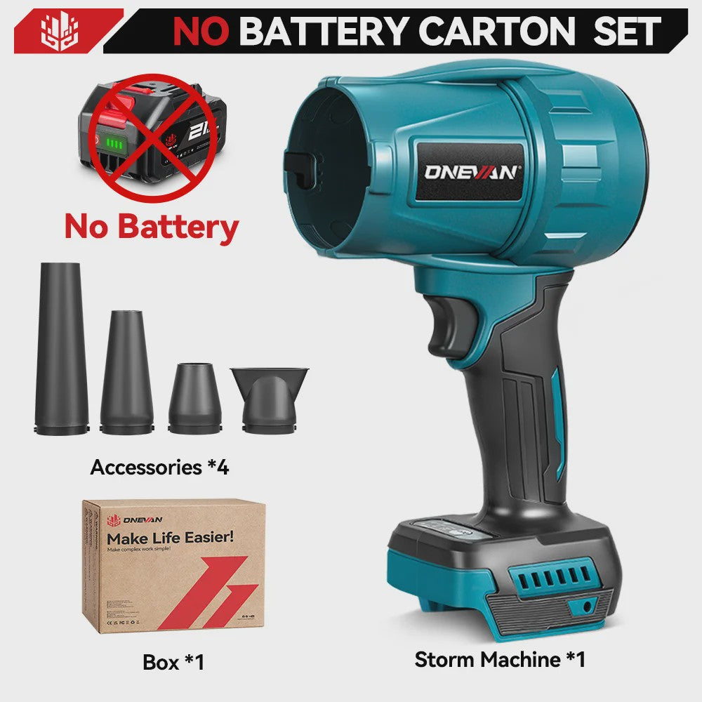 ONEVAN 3500W Krachtige Accu Bladblazer & Stofzuiger - 350M/S - Borstelloze Motor - Compatibel met Makita 18V