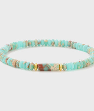 Natuurstenen Kralen Armbanden - Picasso Jasper & Zee Sediment Turquoise