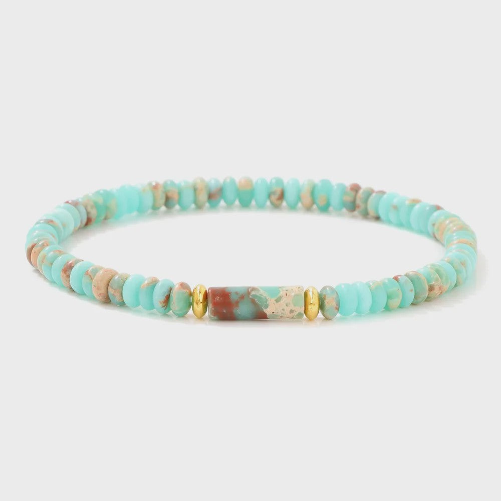 Natuurstenen Kralen Armbanden - Picasso Jasper & Zee Sediment Turquoise