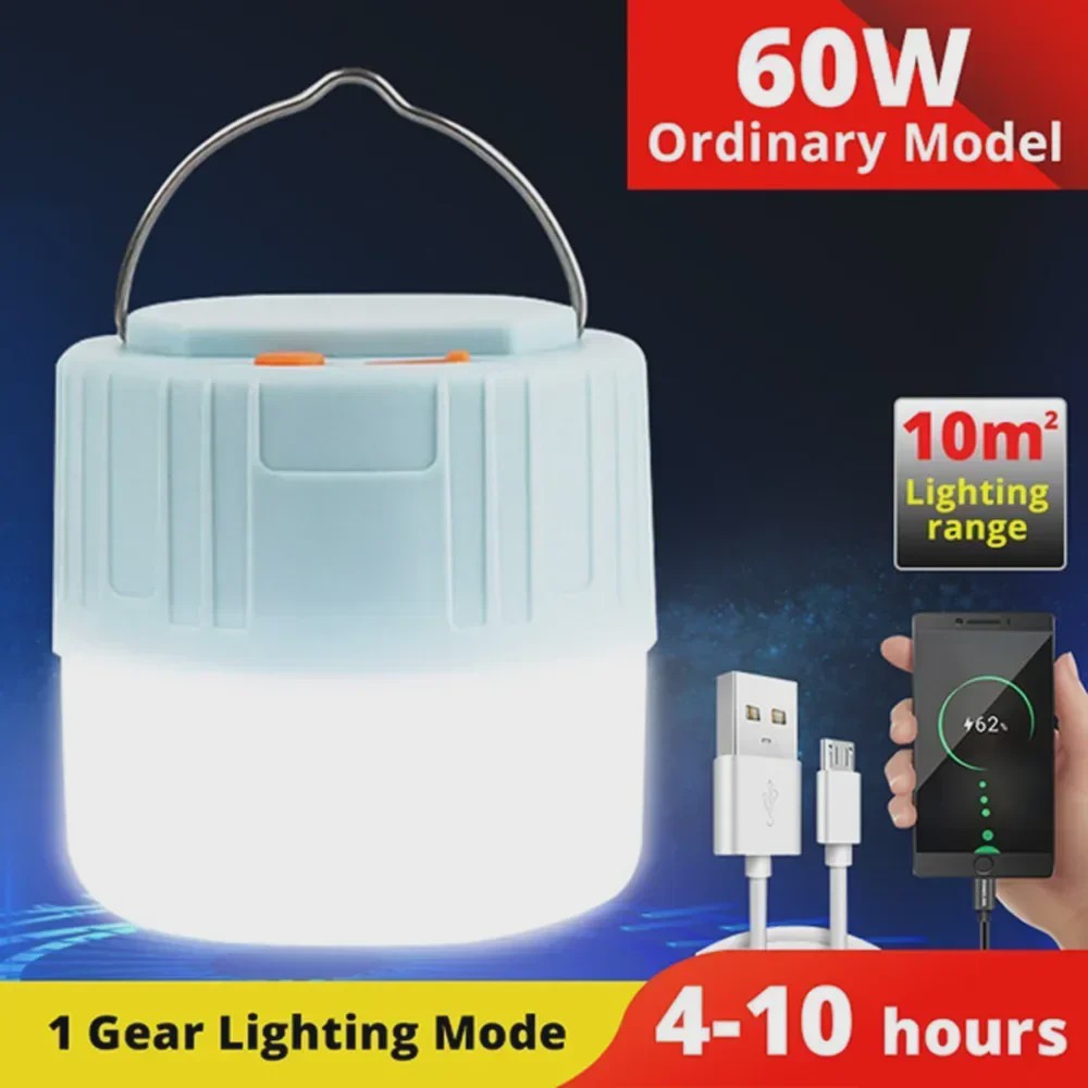 Draagbare LED Campinglamp met Solar & USB Opladen - Waterdicht en Krachtig