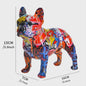 Kleurrijke Franse Bulldog Resin Beeld - Graffiti Decoratie & Huisornament