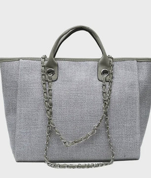 Ruime Dames Tote Bag met Ketting - Schoudertas & Crossbody