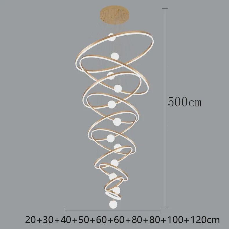 Moderne LED Plafondlamp Spiraal - Hanglamp voor Trappenhuis en Woonkamer
