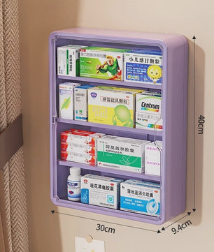 Wandmontage Medicijnkast Organizer - Transparant, Grote Capaciteit Medicijnopslag
