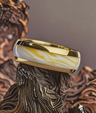 Luxe Groene Kristalstenen Ringen voor Mannen - 8mm Roestvrij Staal Trouwband