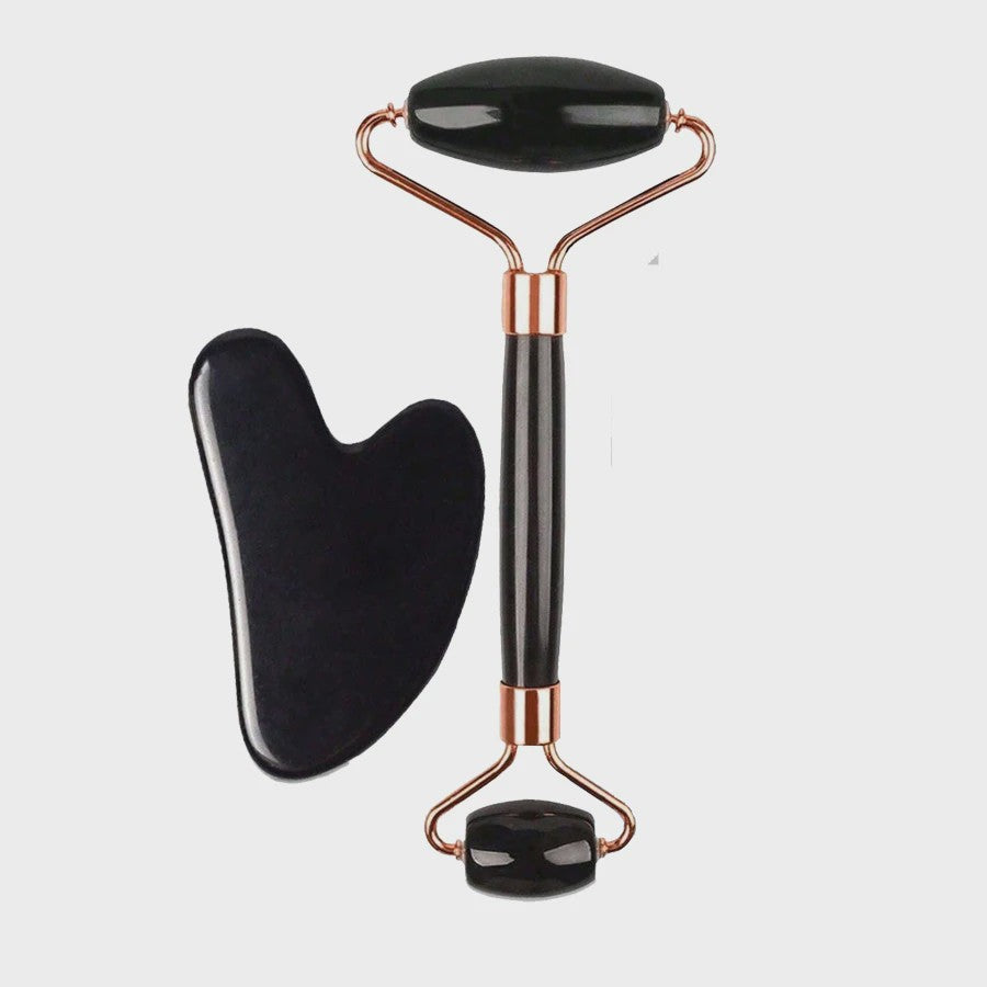 Gezichtsroller & IJsroller Set: Luxe Huidverzorging met Gua Sha Tool