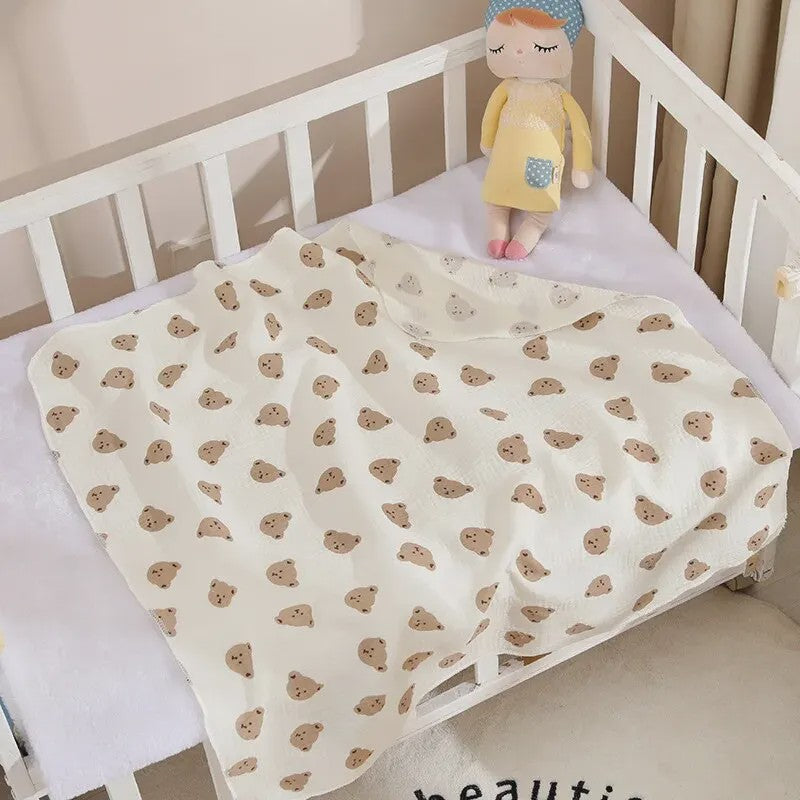 Zachte Muslin Swaddle Deken voor Baby's - Katoen, 80x80cm, met schattige prints