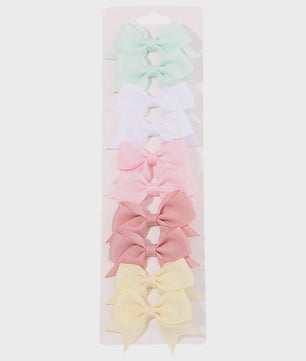 Set van 10 Handgemaakte Strikjes Haarclips voor Baby Meisjes - Lint Strikjes Haaraccessoires