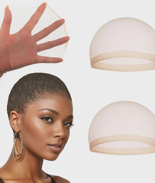 Set van 4 Kale Hoofd Pruikenkapjes & Accessoires voor Cosplay en Feest