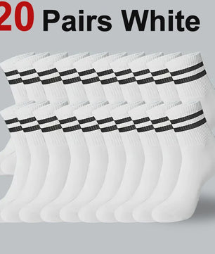 10/20 Paar Gestreept Casual Sokken Heren Dames - Ademend, Geurbestendig & Zweetabsorberend