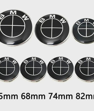 7-delige BMW Embleem & Sticker Set: Kap, Stuur, Velgen & Meer