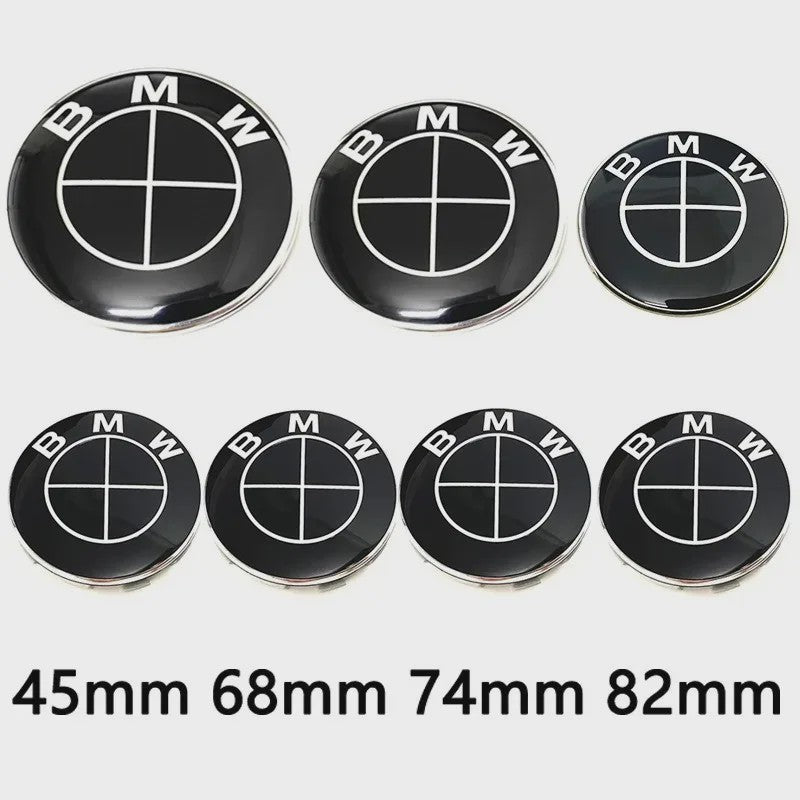 7-delige BMW Embleem & Sticker Set: Kap, Stuur, Velgen & Meer