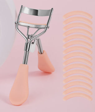 Draagbare Wimpertang met 15 Siliconen Pads - Roestvrij Staal Krultang voor Wimperextensions