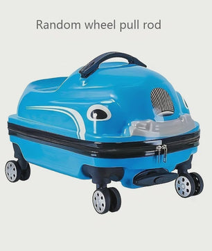 Vrolijke 20-Inch Kinderkoffer in Cartoon Auto Design - Stevig ABS PC met Spinnerwielen