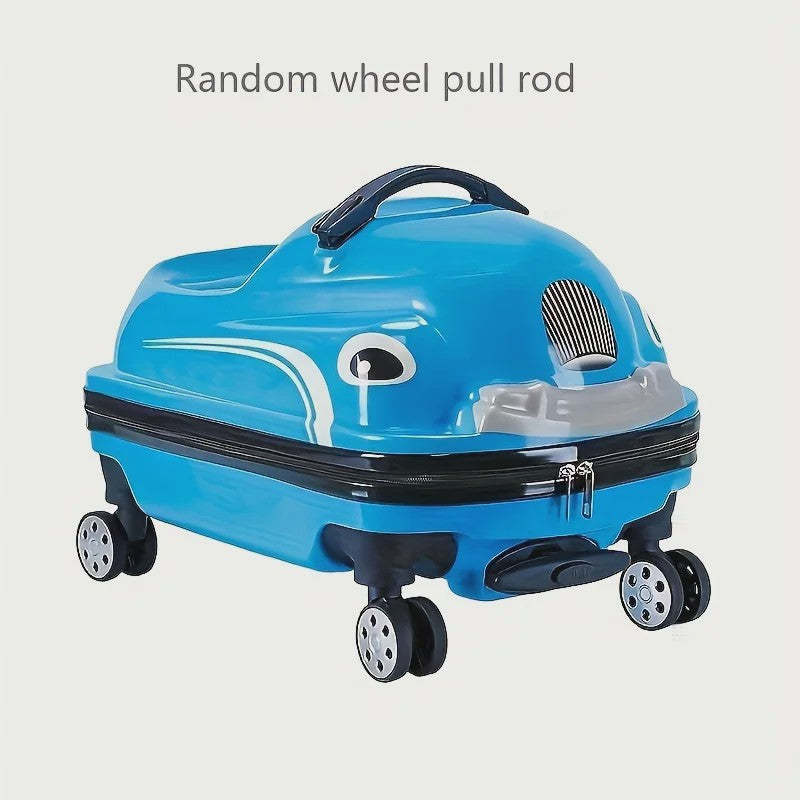 Vrolijke 20-Inch Kinderkoffer in Cartoon Auto Design - Stevig ABS PC met Spinnerwielen