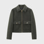 Dames Elegante Korte Jas met Rits en Zakken - Stijlvolle Winter Outerwear