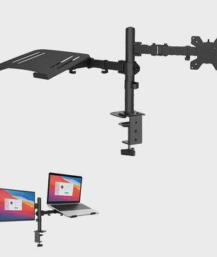Ergonomische Monitorarm & Laptopstandaard voor Bureau - Verstelbaar met VESA Mount en Kabelmanagement