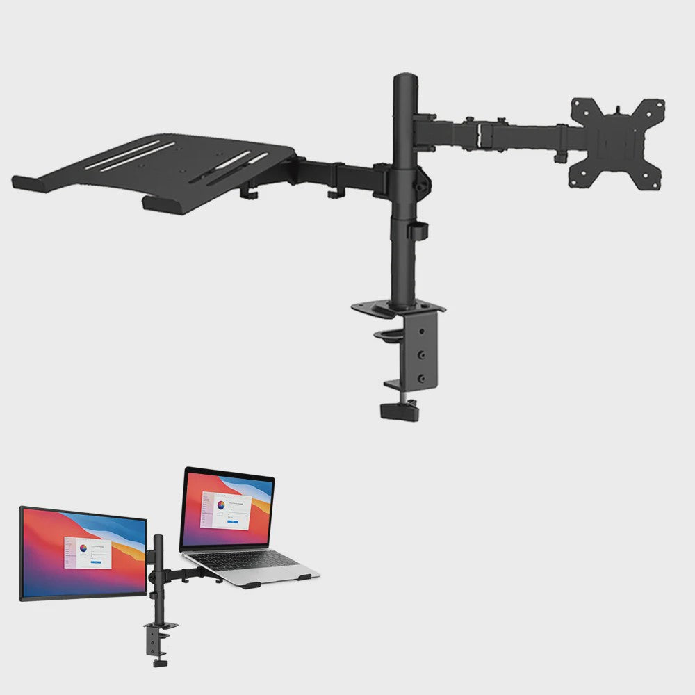 Ergonomische Monitorarm & Laptopstandaard voor Bureau - Verstelbaar met VESA Mount en Kabelmanagement