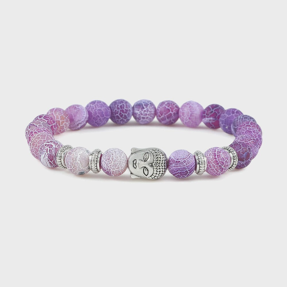 Natuurstenen Buddha Armband met Tijgeroog Kralen - Elastisch & Verstelbaar