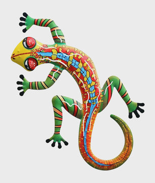 Set van 2 Metalen Muurdecoratie Hagedissen - Levendige Gecko's voor Buiten & Binnen