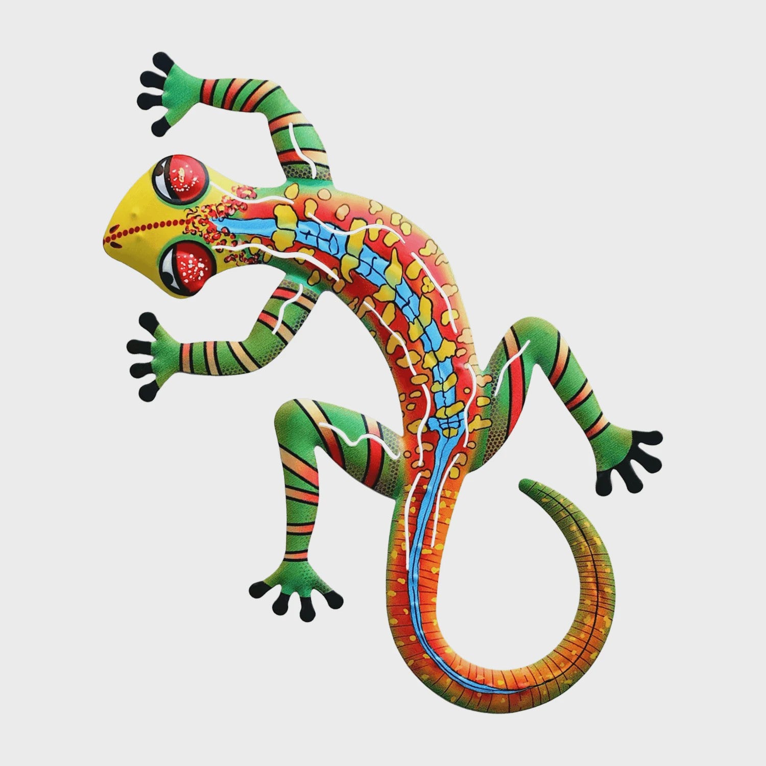 Set van 2 Metalen Muurdecoratie Hagedissen - Levendige Gecko's voor Buiten & Binnen