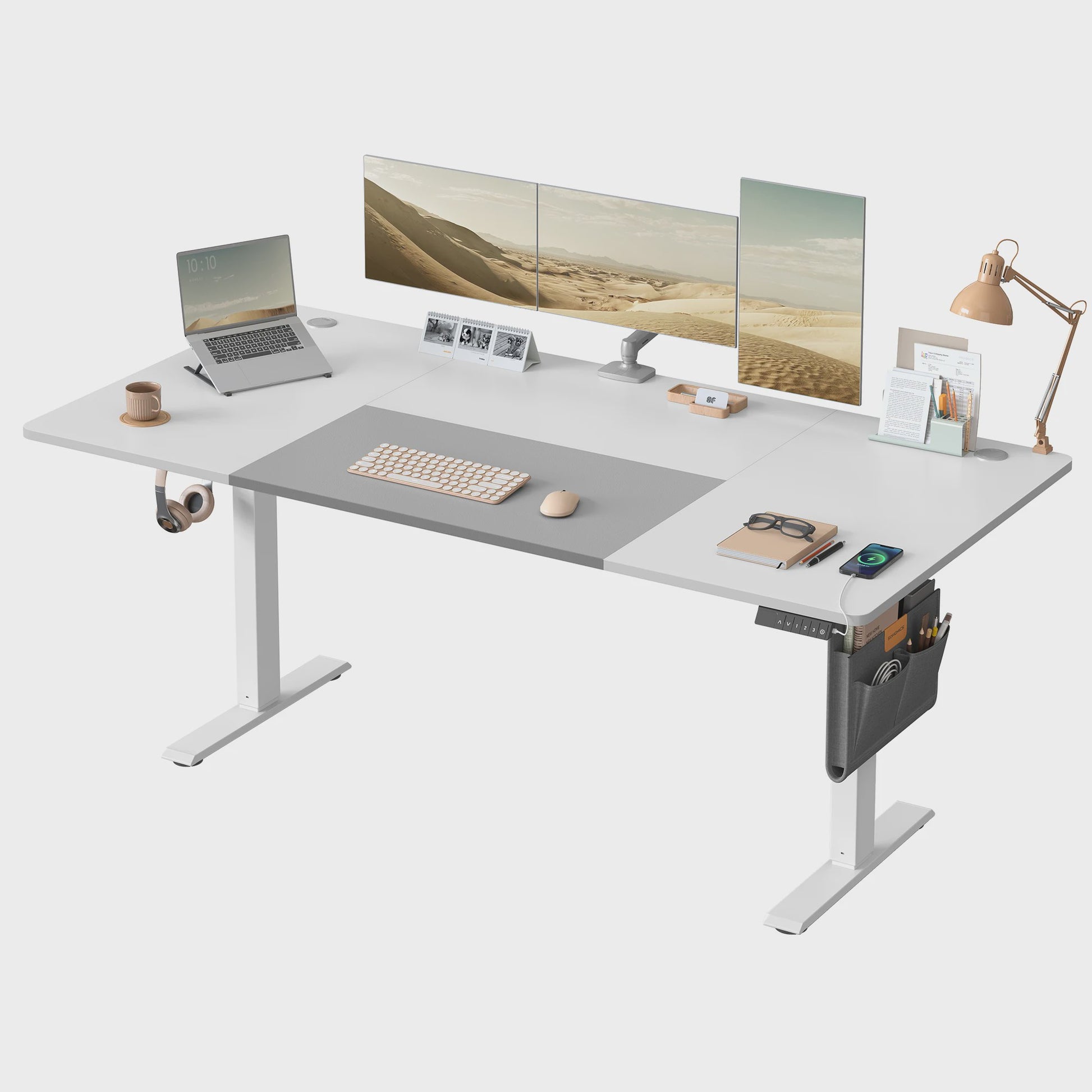 SONGMICS Elektrisch In Hoogte Verstelbaar Bureau 180x80 cm met USB-C en Geheugenfunctie