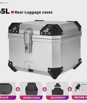 45L Universele Motor Topkoffer - Waterdicht & Schokabsorberend Bagagekoffer met 2 Sleutels