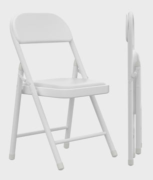 Opvouwbare Stoel met Kunstleren Zitting en Metalen Frame - Comfortabel en Praktisch