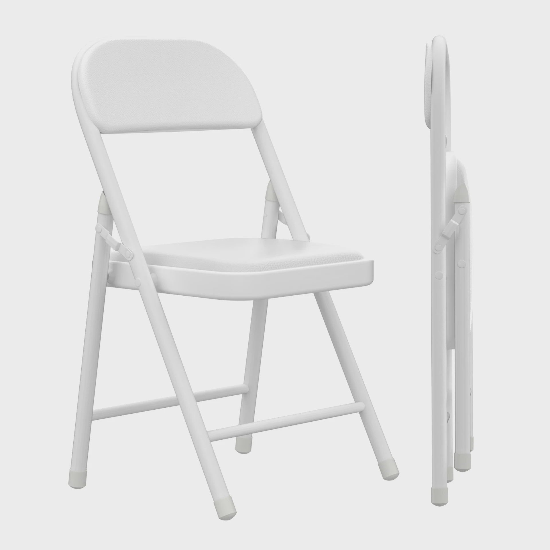 Opvouwbare Stoel met Kunstleren Zitting en Metalen Frame - Comfortabel en Praktisch