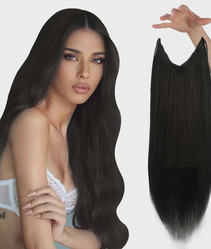 VeSunny Invisble Wire Hair Extensions - Remy Menselijk Haar, Balayage Kleuren, 1 Stuk