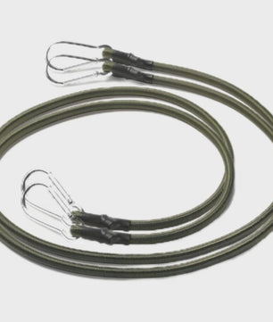 2x Elastisch Touw met Aluminium Haak - 8mm Schokabsorberend Bindtouw voor Outdoor & Camping