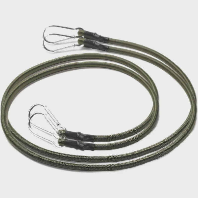 2x Elastisch Touw met Aluminium Haak - 8mm Schokabsorberend Bindtouw voor Outdoor & Camping