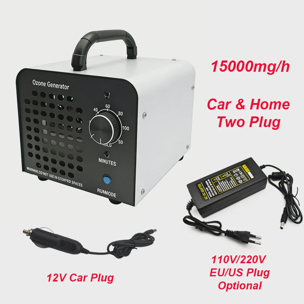 Krachtige Ozon Generator 60000mg/h - Luchtzuiveraar voor Huis, Kantoor & Auto