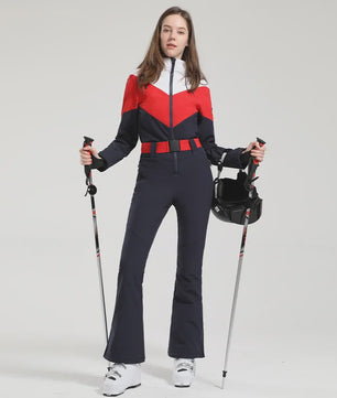 Dames Winter Ski-overall One Piece - Waterdicht, Winddicht & Warm - Outdoor Snowboard Jumpsuit