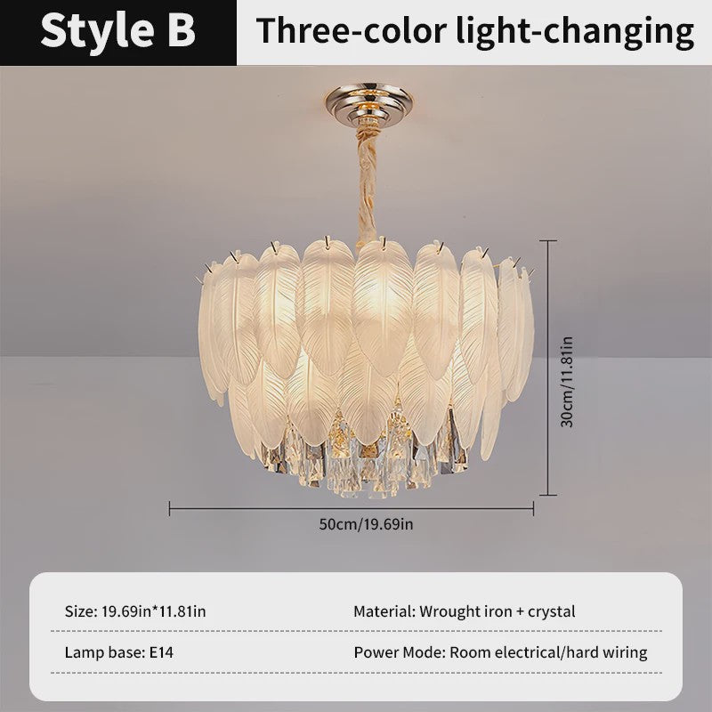 Luxe Pluimen & Kristal Plafondlamp - Sfeervolle Hanglamp voor Woonkamer & Slaapkamer