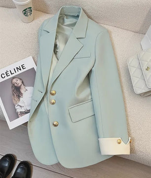 Stijlvol Dames Blazer Vest met Opstaande Kraag - Elegante Kantoor Outwear Lente/Herfst
