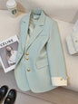 Stijlvol Dames Blazer Vest met Opstaande Kraag - Elegante Kantoor Outwear Lente/Herfst
