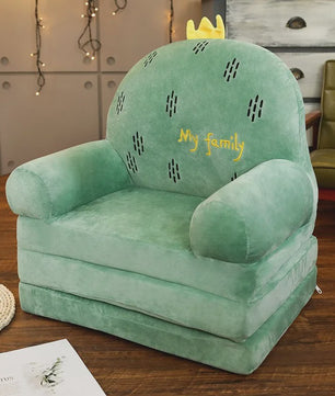 Opvouwbare Kinderfauteuil 2-in-1 | Pluche Cartoon Stoel voor Kinderkamer