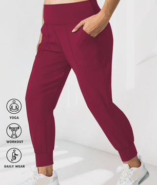 Dames Joggingbroek Plus Size - Comfortabele Loungebroek met Zijzakken en Buikcontrole